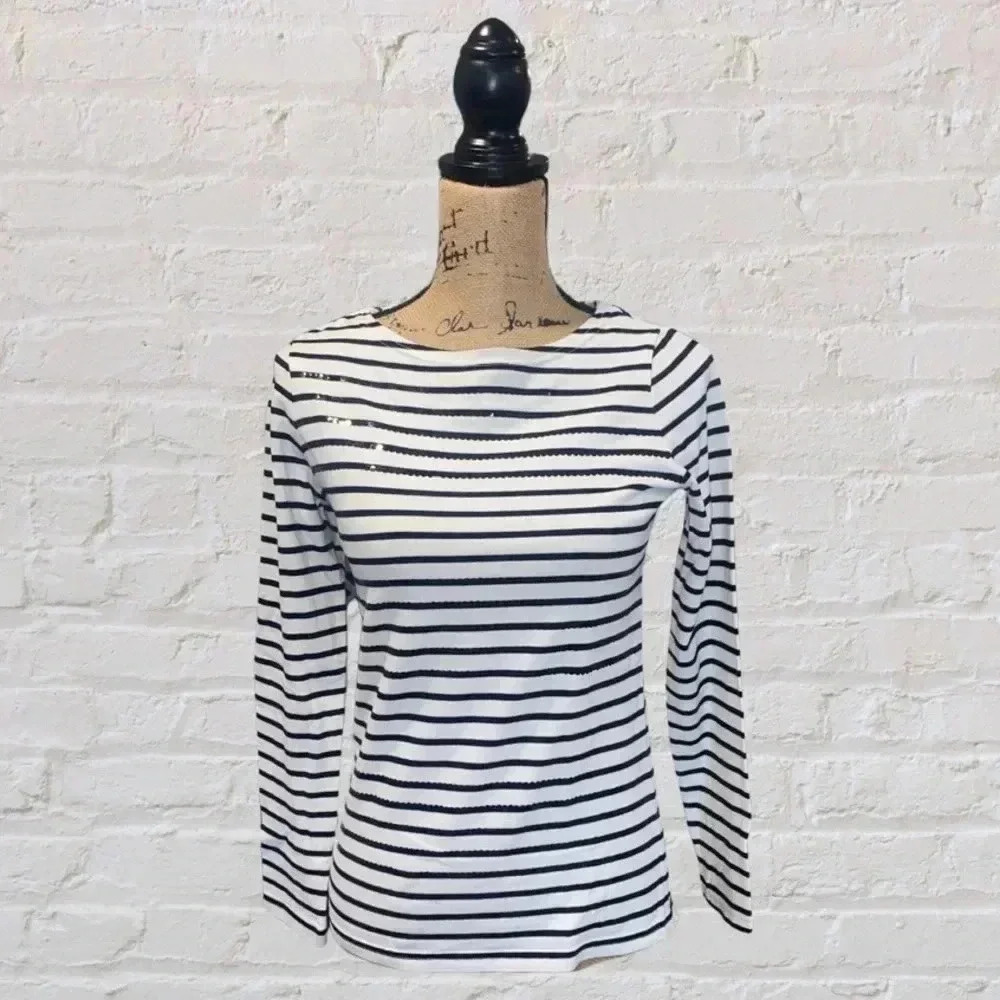 Joules Clothing Black and White Striped Shirt